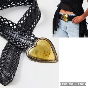 NWT Free People x Z&L Europe Heart Of Hearts Belt Black
